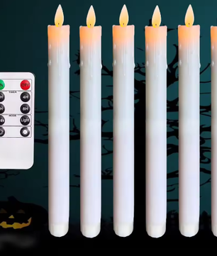 LED Conische Kaars met Bewegende Vlam – Vlamloze Tafelkaars met Afstandsbediening 25 cm