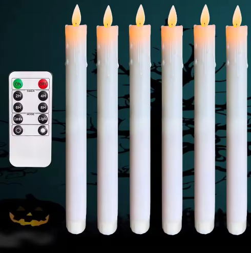 LED Conische Kaars met Bewegende Vlam – Vlamloze Tafelkaars met Afstandsbediening 25 cm