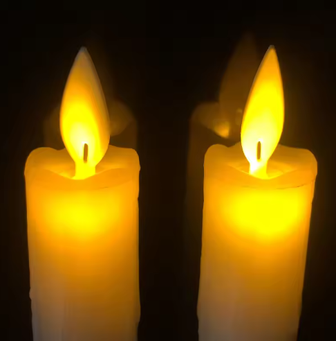 LED Conische Kaars met Bewegende Vlam – Vlamloze Tafelkaars met Afstandsbediening 25 cm