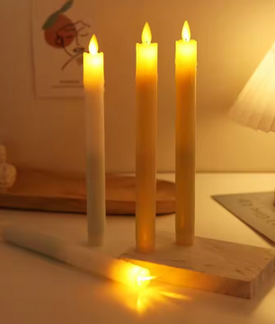 LED Conische Kaars met Bewegende Vlam – Vlamloze Tafelkaars met Afstandsbediening 25 cm