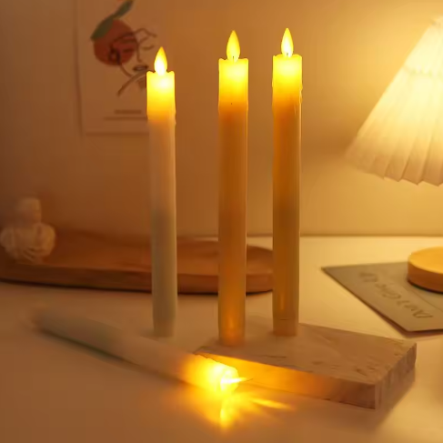 LED Conische Kaars met Bewegende Vlam – Vlamloze Tafelkaars met Afstandsbediening 25 cm