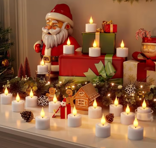 Oplaadbare LED Theelichtjes Set van 12 – Vlamloze Flikkerende Kaarsen met Afstandsbediening