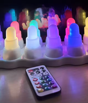 Oplaadbare LED Theelichtjes Set van 12 – Vlamloze Kaarsen met Afstandsbediening en Laadstation