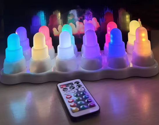 Oplaadbare LED Theelichtjes Set van 12 – Vlamloze Kaarsen met Afstandsbediening en Laadstation