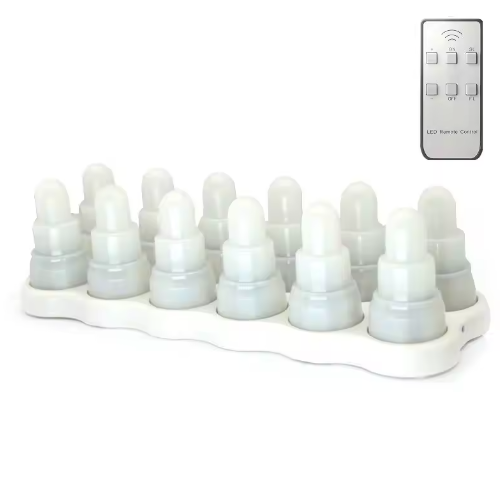 Oplaadbare LED Theelichtjes Set van 12 – Vlamloze Kaarsen met Afstandsbediening en Laadstation