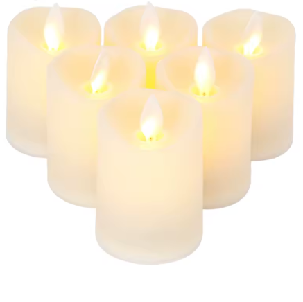 LED Vlamloze Kaarsen Set van 6 – Flikkerende Pilaarkaarsen met Timer