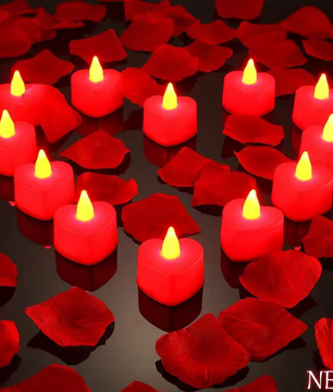 Hartvormige LED Theelichtjes Set van 24 – Vlamloze Romantische Kaarsen Decoratie