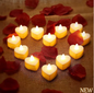 Hartvormige LED Theelichtjes Set van 24 – Vlamloze Romantische Kaarsen Decoratie