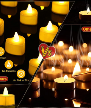 Hartvormige LED Theelichtjes Set van 24 – Vlamloze Romantische Kaarsen Decoratie