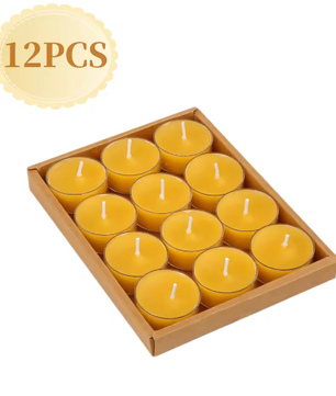 Bijenwas Theelichtkaarsen Set – Handgemaakte Natuurlijke Kaarsen