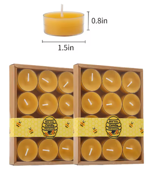 Bijenwas Theelichtkaarsen Set – Handgemaakte Natuurlijke Kaarsen