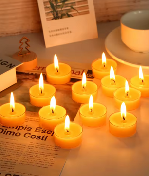 Bijenwas Theelichtkaarsen Set – Handgemaakte Natuurlijke Kaarsen