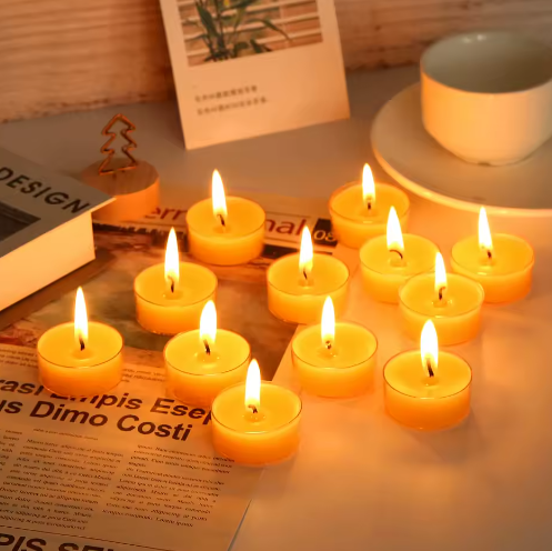 Bijenwas Theelichtkaarsen Set – Handgemaakte Natuurlijke Kaarsen