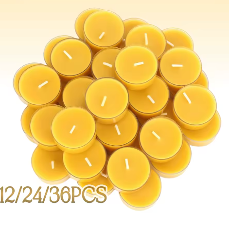 Bijenwas Theelichtkaarsen Set – Handgemaakte Natuurlijke Kaarsen