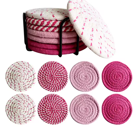 Onderzetters Set van 8 – Absorberende Drankonderzetters voor Tafel