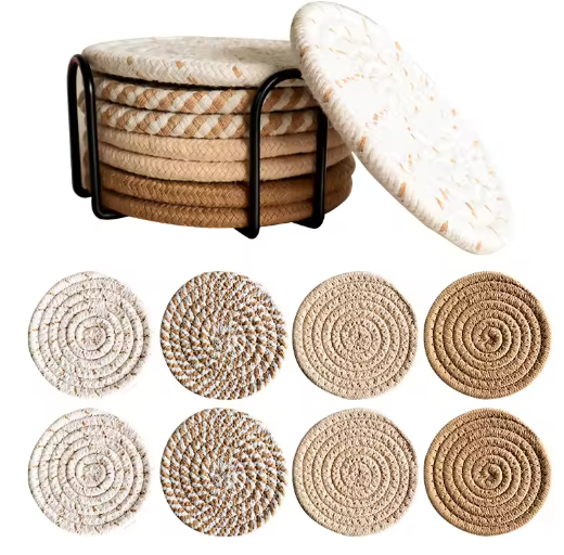 Onderzetters Set van 8 – Absorberende Drankonderzetters voor Tafel