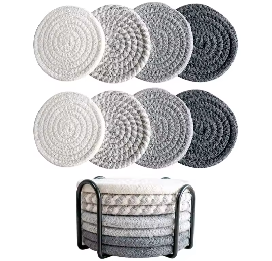 Onderzetters Set van 8 – Absorberende Drankonderzetters voor Tafel