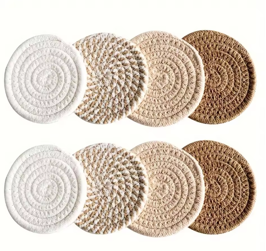 Onderzetters Set van 8 – Absorberende Drankonderzetters voor Tafel