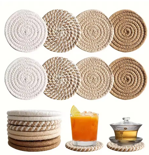 Onderzetters Set van 8 – Absorberende Drankonderzetters voor Tafel