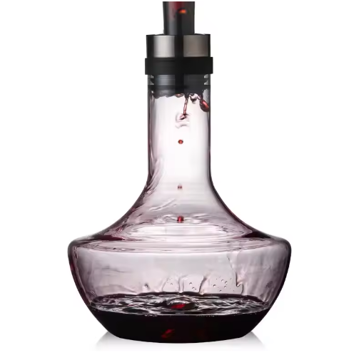 Kristallen Wijn Decanter 1000 ml – Handgemaakte Glazen Karaf met Beluchter