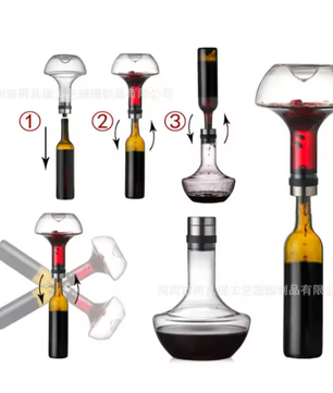 Kristallen Wijn Decanter 1000 ml – Handgemaakte Glazen Karaf met Beluchter