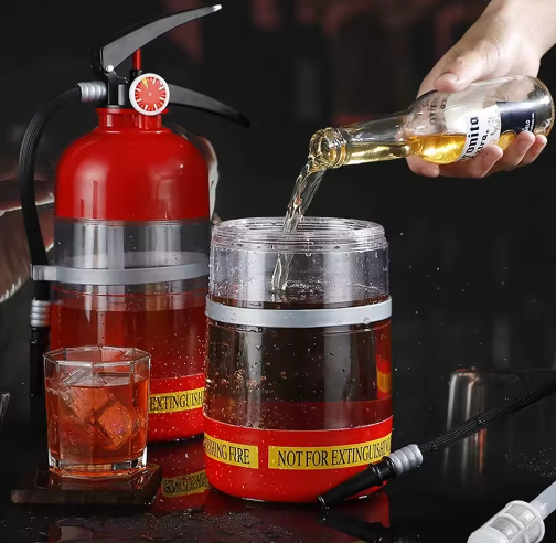 Brandblusser Vormige Drankdispenser – 1,5L / 3L Whiskey Beluchter en Bierdispenser voor Cocktails, Wijn en Party Dranken