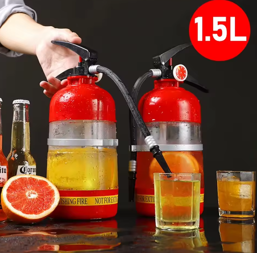 Brandblusser Vormige Drankdispenser – 1,5L / 3L Whiskey Beluchter en Bierdispenser voor Cocktails, Wijn en Party Dranken