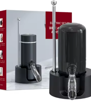 Elektrische Wijnbeluchter en Dispenser – Automatische Wijn Decanter met Oplaadbare Basis