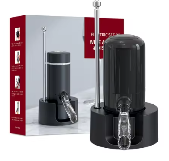 Elektrische Wijnbeluchter en Dispenser – Automatische Wijn Decanter met Oplaadbare Basis