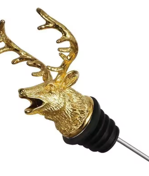 Retro Wijnschenker met Flessenstop – RVS Schenktuit en Zinklegering Wijnbeluchter