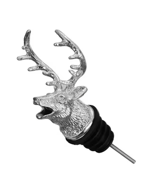 Retro Wijnschenker met Flessenstop – RVS Schenktuit en Zinklegering Wijnbeluchter