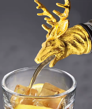 Retro Wijnschenker met Flessenstop – RVS Schenktuit en Zinklegering Wijnbeluchter