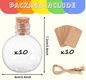 Bolvormige Mini Flesjes met Kurk en Tags – Decoratieve Plastic Flesjes 100 ml