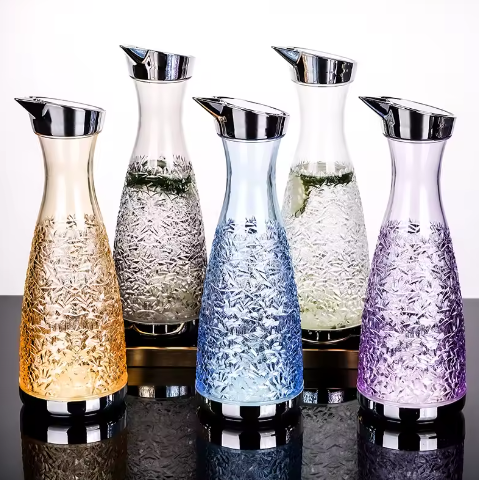 Acryl Drankkan met Filter – 1,6L Transparante Water- en Sapkan voor Bar en Keuken