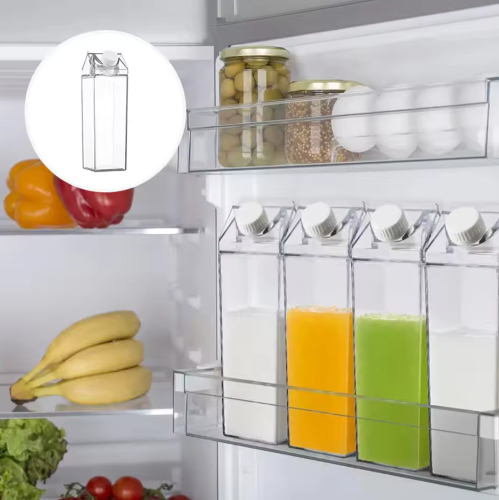 Transparante Melkpak Waterfles – Draagbare Drinkfles 500 ml / 1000 ml