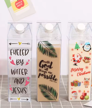 Transparante Melkpak Waterfles – Draagbare Drinkfles 500 ml / 1000 ml