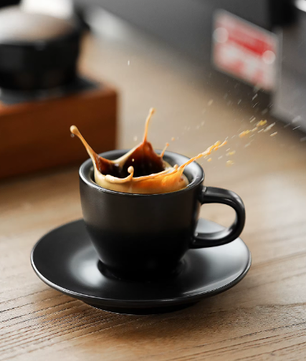 Keramische Espresso Kop en Schotel – 80 ml Barista Koffiekopje