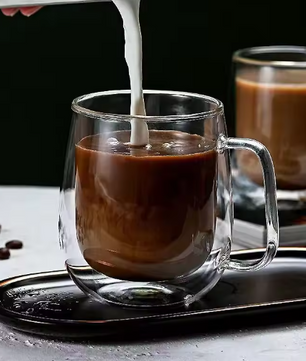 Dubbelwandige Glazen Koffiemok met Handvat – Hittebestendig Borosilicaatglas 150–350 ml