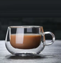 Dubbelwandige Glazen Koffiemok met Handvat – Hittebestendig Borosilicaatglas 150–350 ml