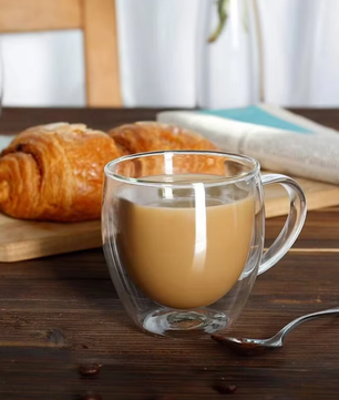 Dubbelwandige Glazen Koffiemok met Handvat – 250 ml Borosilicaat Cappuccino Kop