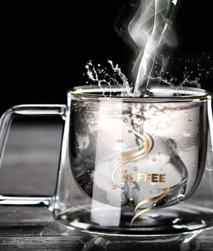 Dubbelwandige Glazen Espressokop – 200 ml Hittebestendig Koffiekopje met Handvat