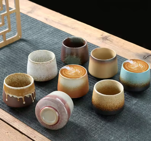 Vintage Keramische Koffiemok 200 ml – Japanse Stijl Thee- en Espressokop