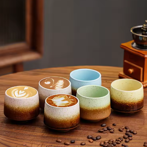 Vintage Keramische Koffiemok 200 ml – Japanse Stijl Thee- en Espressokop