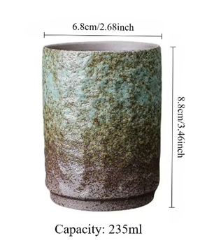 Vintage Keramische Koffiemok – Handgemaakte Steengoed Mok voor Koffie en Thee