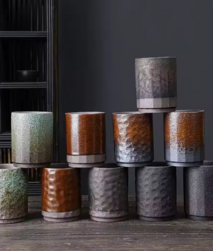 Vintage Keramische Koffiemok – Handgemaakte Steengoed Mok voor Koffie en Thee