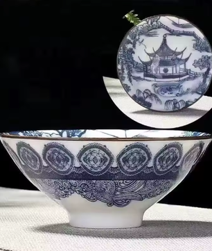 Blauw-Wit Porseleinen Kung Fu Theekopje 70 ml – Traditioneel Chinees Theekopje