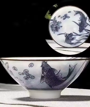 Blauw-Wit Porseleinen Kung Fu Theekopje 70 ml – Traditioneel Chinees Theekopje