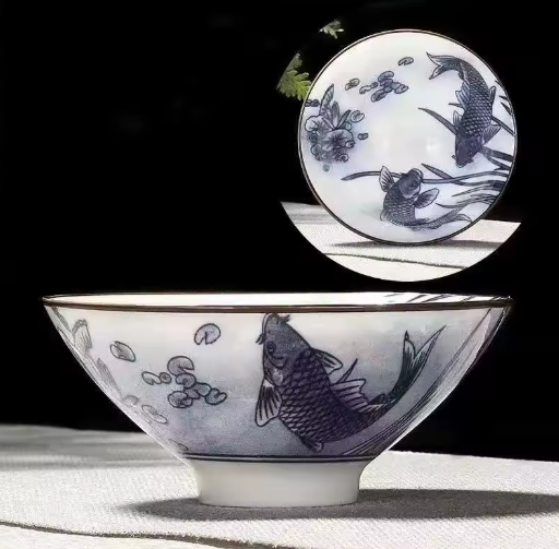 Blauw-Wit Porseleinen Kung Fu Theekopje 70 ml – Traditioneel Chinees Theekopje