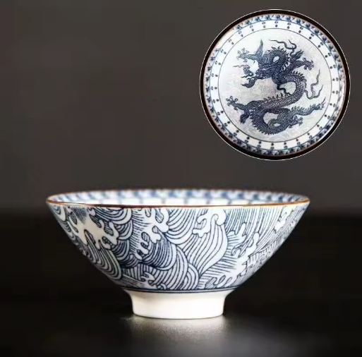 Blauw-Wit Porseleinen Kung Fu Theekopje 70 ml – Traditioneel Chinees Theekopje