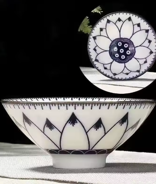 Blauw-Wit Porseleinen Kung Fu Theekopje 70 ml – Traditioneel Chinees Theekopje